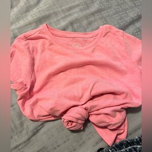 Hot Pink T. Shirt Girls 7/8 Medium Wonder Nation Bright Pink Plain Tee